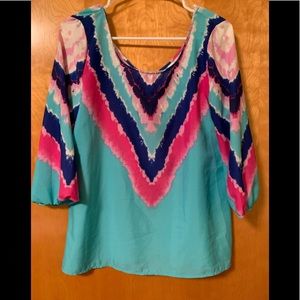 Pink Owl Top.  Size Medium.